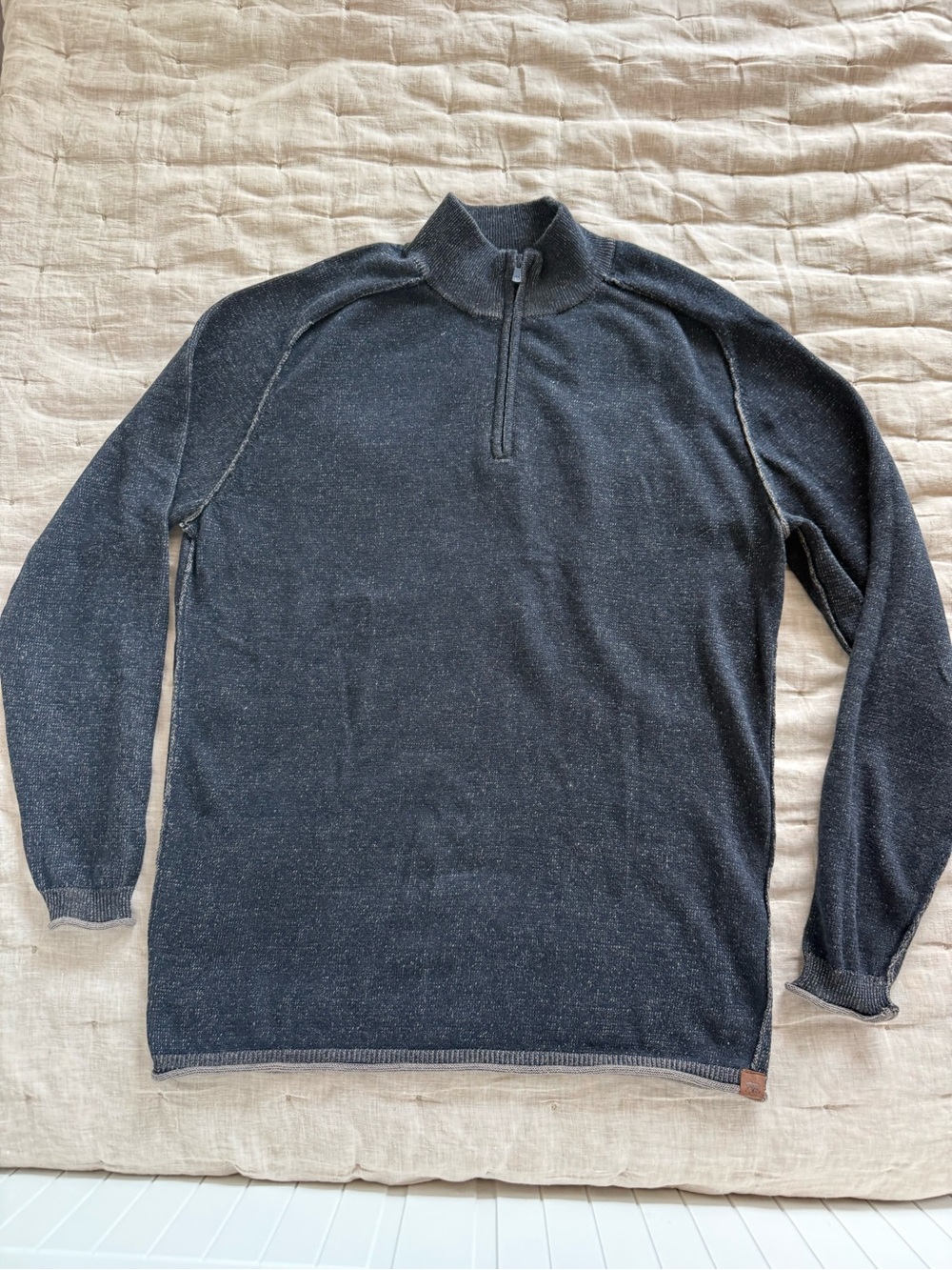 The Normal Brand Jimmy Quarter Zip-Neck Sweater Size Medium